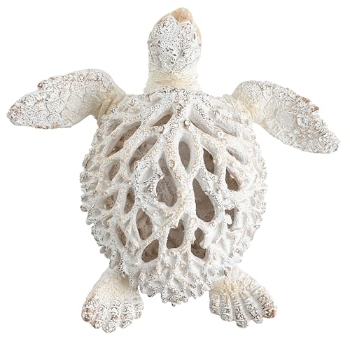 Ocean White Sea Turtle Coral Reef Beach Coastal Home Shelf Decor