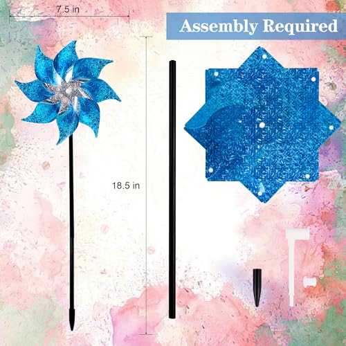 10 Pack Reflective Pinwheels with Stakes (10 Count)