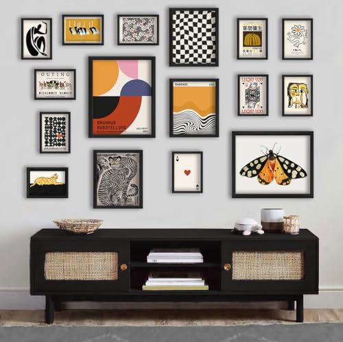 16 PCS Wall Art Framed Eclectic Wall Art Decor (16 Count)