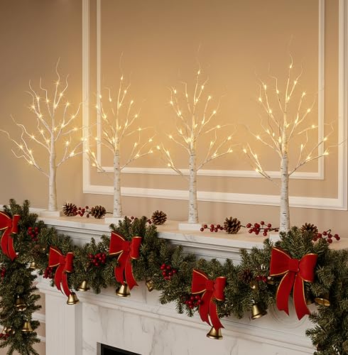 Home Decorations Light Up White Birch Tree Indoor Christmas Decor