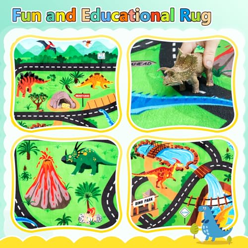 Kids Dinosaur Play Rug (35 Sq Ft)