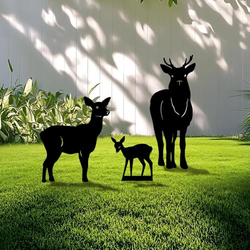 3 Pack Deer Metal Garden Decorative Stakes (3 Count)