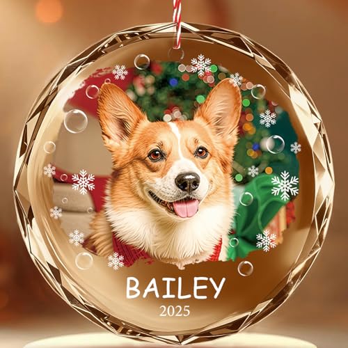 Personalized Dog Cat Ornaments with Photo Text