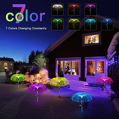 Solar Flower Lights Outdoor Garden Decorations Waterproof (3 Count)