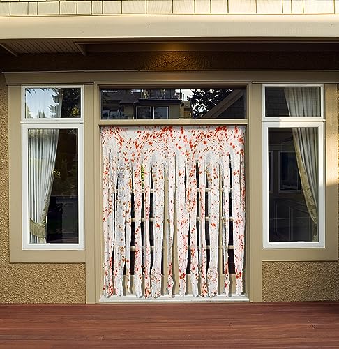 85" x 60" 2pcs Halloween Door Curtain Decoration with Bloody Hand Prints