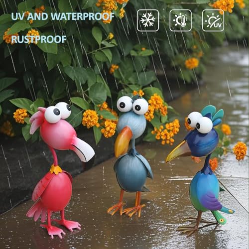 Outdoor Metal Bird Yard (3 Count)