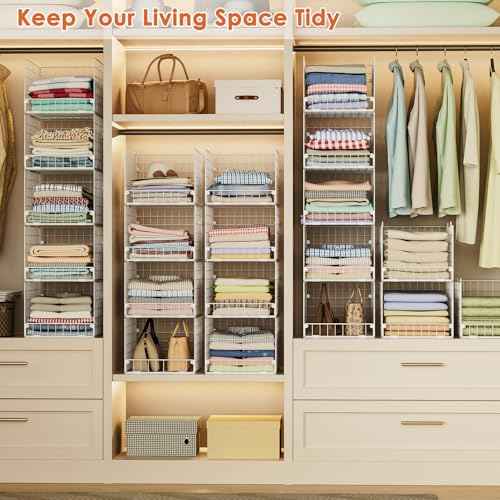 5 Tier Stackable Closet Storage Shelves (5 Count)