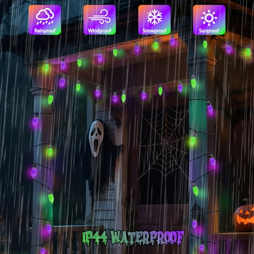 2PK 100 LED 98FT Connectable C9 Halloween Lights Outdoor (86 Foot)