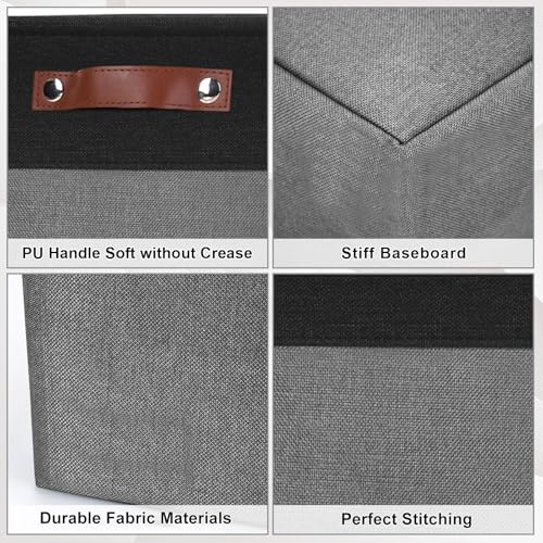Storage Bins Large Fabric Storage Baskets for Shelves 3 Pack (3 Count)