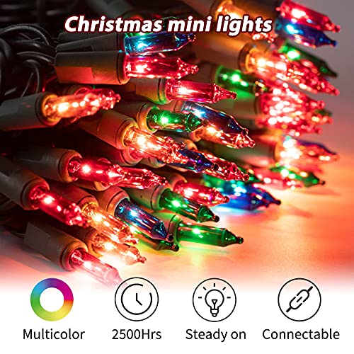 Clear Christmas Lights 2 Pack 20 Feet 100 Counts Multicolor (53 Foot)