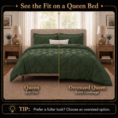 Queen Comforter Set Olive Green (7 Count)