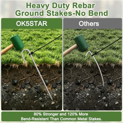 12 Inch J Hook Rebar Stakes 12 Pcs (12 Count)