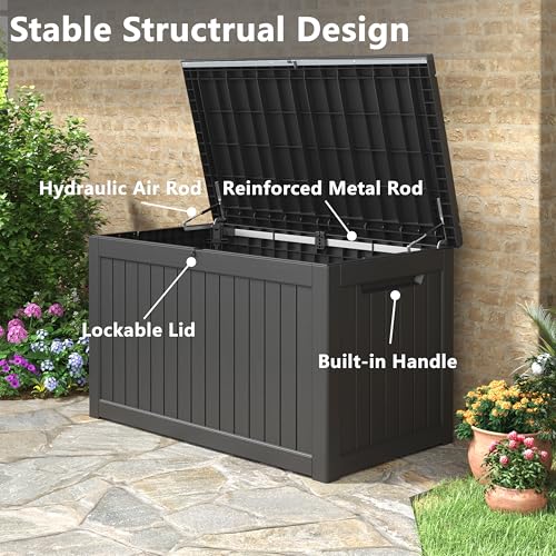 280 Gallon Outdoor Storage Box Waterproof Deck Box for Patio