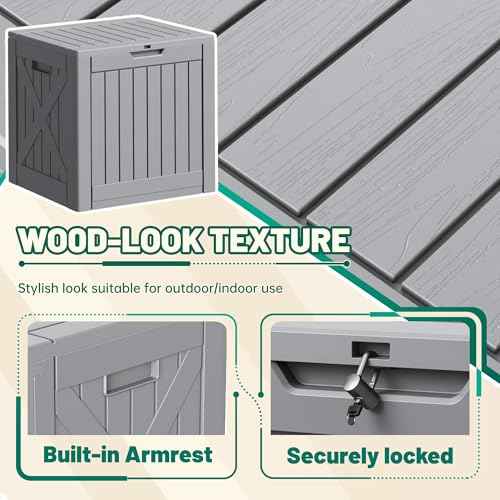40 Gallon Deck Box Lockable Outdoor Storage Box Waterproof for Patio