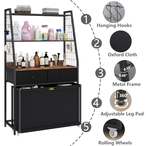 Laundry Hamper Laundry Basket with 3 Section Pull