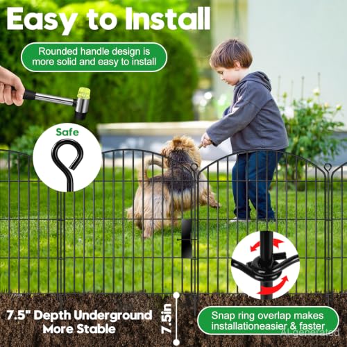 Decorative Garden Fence with gate 32in (26.7 Sq Ft)