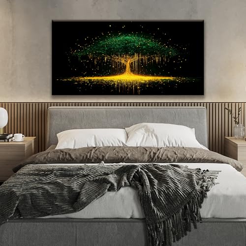Black Abstract Wall Art For Living Room Canvas Art Wall Decor Print Modern Gold Tree Wall Art Landscape Painting Picture For Bedroom Office Apartment Hotel Home Decoration 24 X 48 In