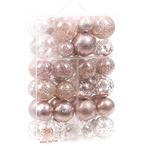 48 Pack Assorted Clear Christmas Ball Ornaments (48 Count)
