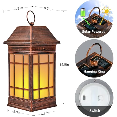 15.5" Solar Lantern Outdoor Waterproof