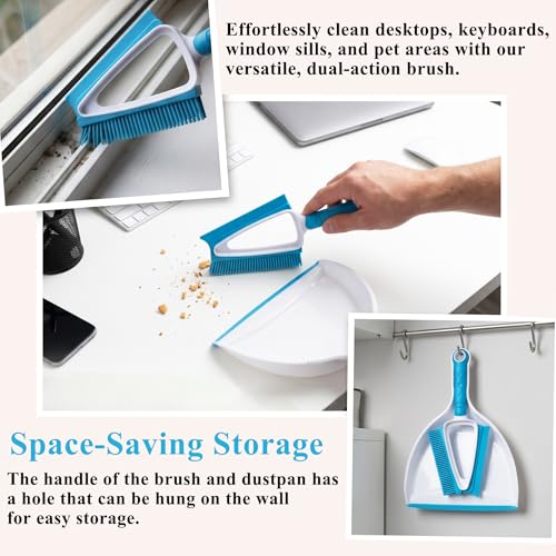 Pet Hair Rubber Brush with Mini Dustpan