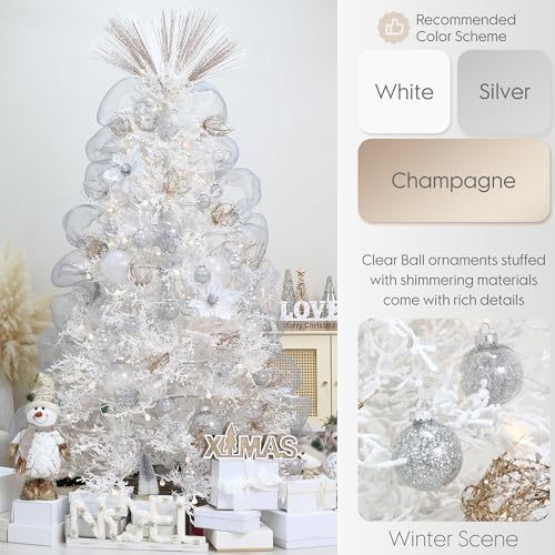 25 Pack Assorted Clear Christmas Ball Ornaments (25 Count)