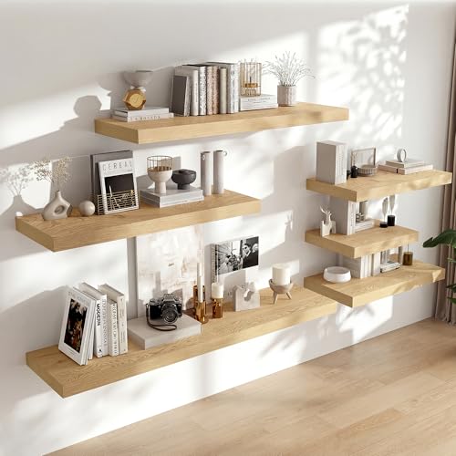 48 x 12 Deep Floating Shelves Wall Mounted Set of 1 Oak