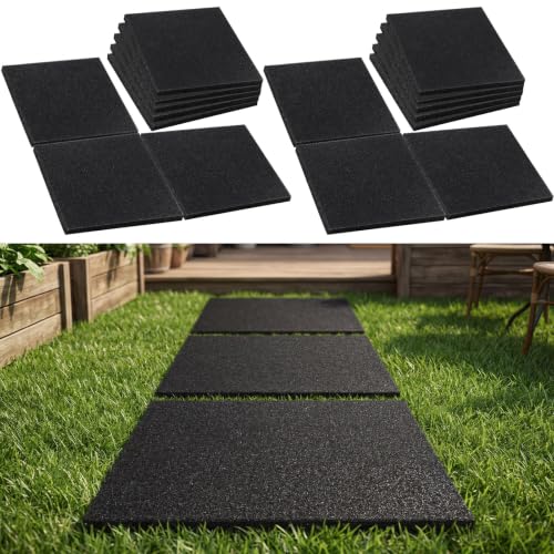 16 Pcs Rubber Stepping Stones Outdoor 12 x 12 Inch (16 Count)