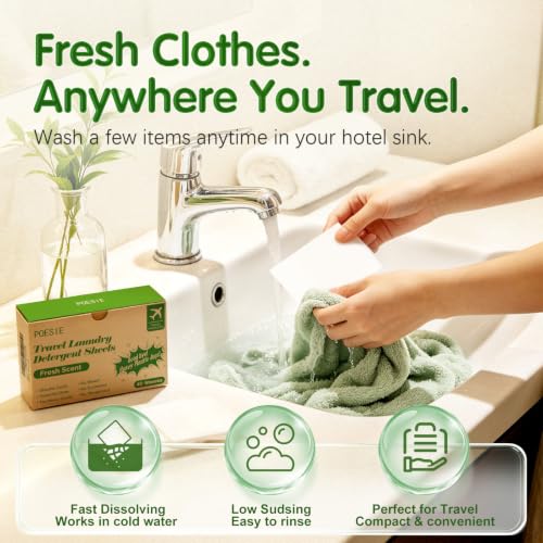 Travel Liquidless Laundry Detergent Sheets Fresh Scent 120 Count