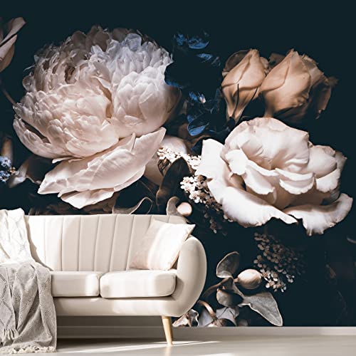 Dark Floral Wallpaper Peony Wall Mural Room Wall Decor (94 Sq Ft)