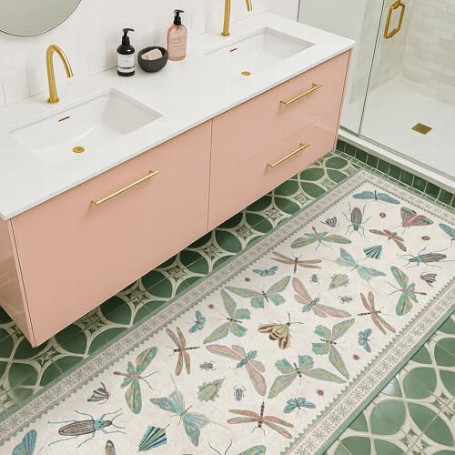 Mint Green Washable Bathroom Rug (8 Sq Ft)