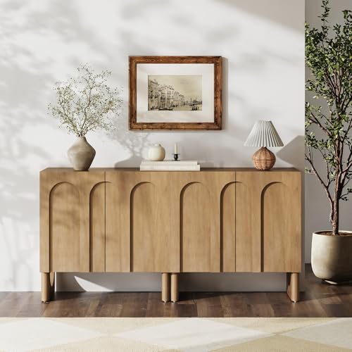 Jett Mid Century Modern Wood Credenza Storage Cabinet (2 Count)
