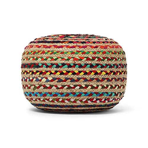 Braided Jute Cotton Pouf