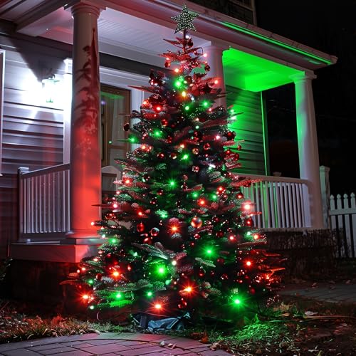 Battery Operated Christmas Lights 2 Pack 18Ft 50 LED Red & Green (2 Count)