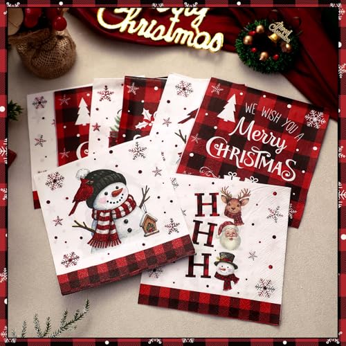 240 Pcs Christmas Paper Napkins Merry Christmas (240 Count)