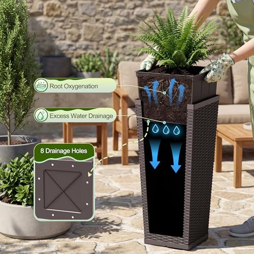 Resin 30'' Tall Planters (2 Count)
