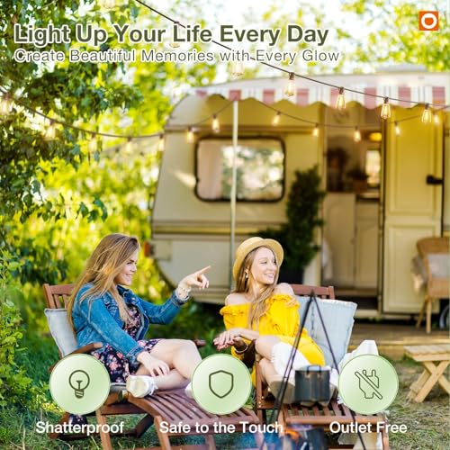 54(48+6)FT Solar String Lights Waterproof, with Remote& USB 24+2 LED (48 Foot)