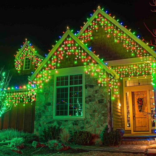 66FT 640 LED Icicle Lights for Outside 8 Modes 120 Drops