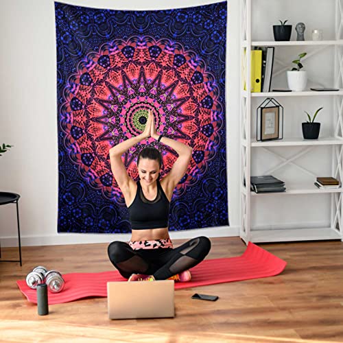 Blacklight Mandala Boho Tapestry Glow In The Dark