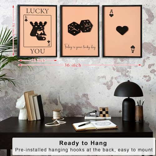 3D Wood Poker Wall Art (3 Count)