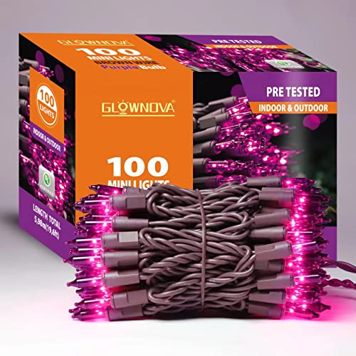 Brown Wire Purple 100 Incandescent Bulb Mini String Lights for Indoor Halloween Tree Home Garland Birthday Wedding Party Festival Decoration (100 Count)