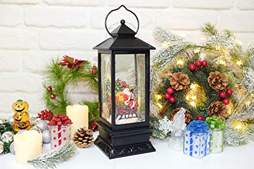 Santa Claus Singing Snow Globe Lantern with 6 Hour Timer
