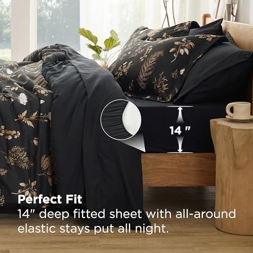 Floral Black Comforter Set