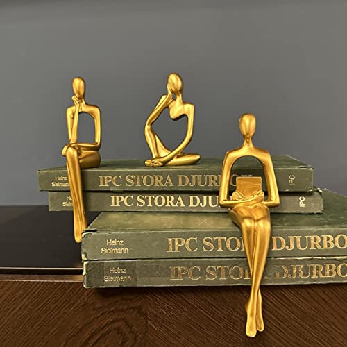 Gold Home Decor Thinker Statue Accents (3 Count)