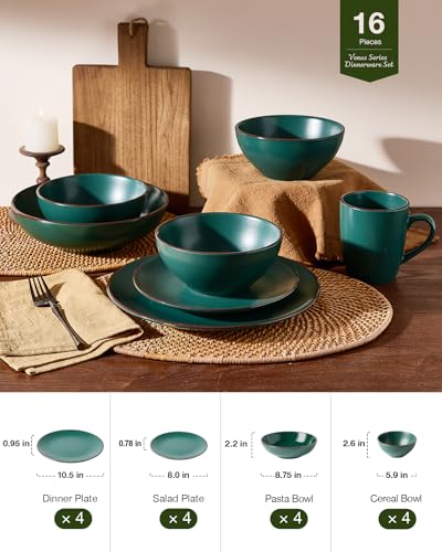 Venus Stoneware Dinnerware Sets with Pasta Bowls (16 Count)