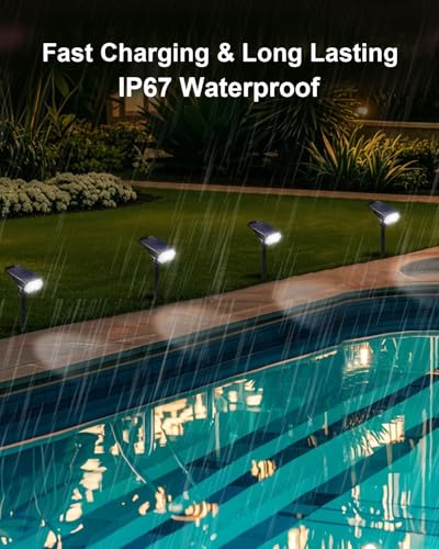 6 Pack Solar Spot Lights Outdoor Waterproof (6 Count)