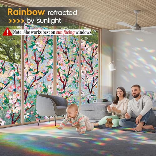Rainbow Window Privacy Film Decorative (4107.3 sq inch sq inch)