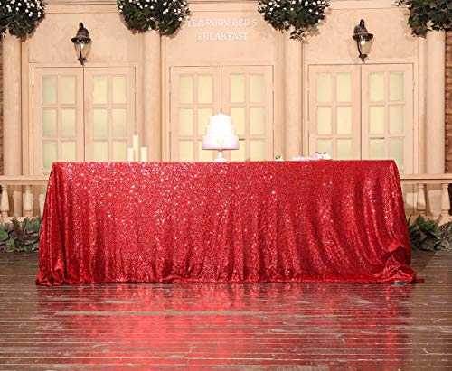Sequin Tablecloth 60x102 Inch Red for Christmas Wedding Party
