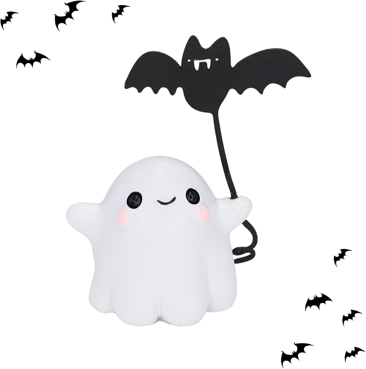Halloween Ghost Pull Bat Statue Funny Cartoon Spooky Ornament Figurine Mini Halloween Figurine Decorations Cute Spooky Bat Statue for Home Office Car Decorations Ornament