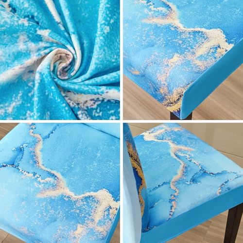 Ink Art Painting Chair Covers for Dining Room Set of 6