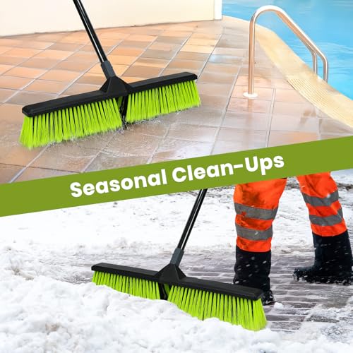 24 Inch Push Broom Outdoor with Stiff Bristle